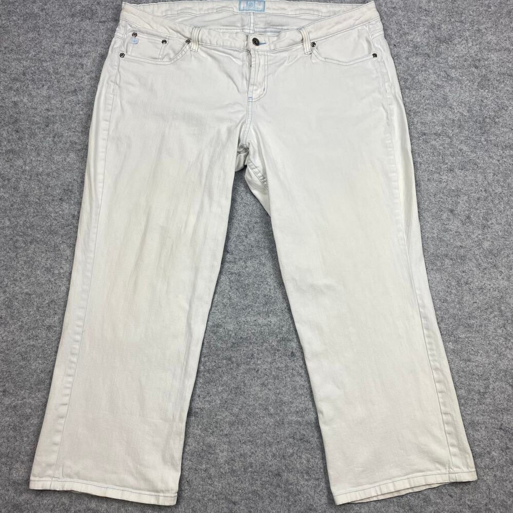 lei Jeans Womens 22 38/26 white Relaxed Straight Denim Stretch Outer stitched‎